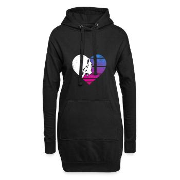 Bouldern Herz Girl Klettern - Hoodie-Kleid - Schwarz - Vorne