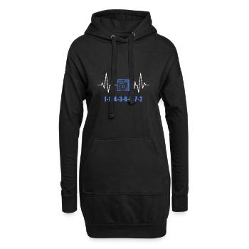 Conception de battement de cœur V8 pour les ventilateurs de voiture à huit cylindres - Sweat-shirt à capuche long Femme - noir - Devant
