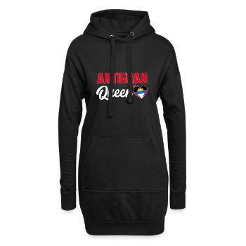 Antigua und Barbuda Flagge - Hoodie-Kleid - Schwarz - Vorne
