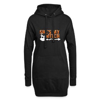 Halloween-Paar sie ist meine Hexe feiern - Hoodie-Kleid - Schwarz - Vorne
