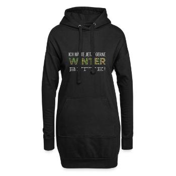Jahreszeiten winter bitte ws - Hoodie-Kleid - Schwarz - Vorne