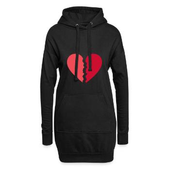 Gebrochenes Herz Traurig Trennung Geschenk - Hoodie-Kleid - Schwarz - Vorne