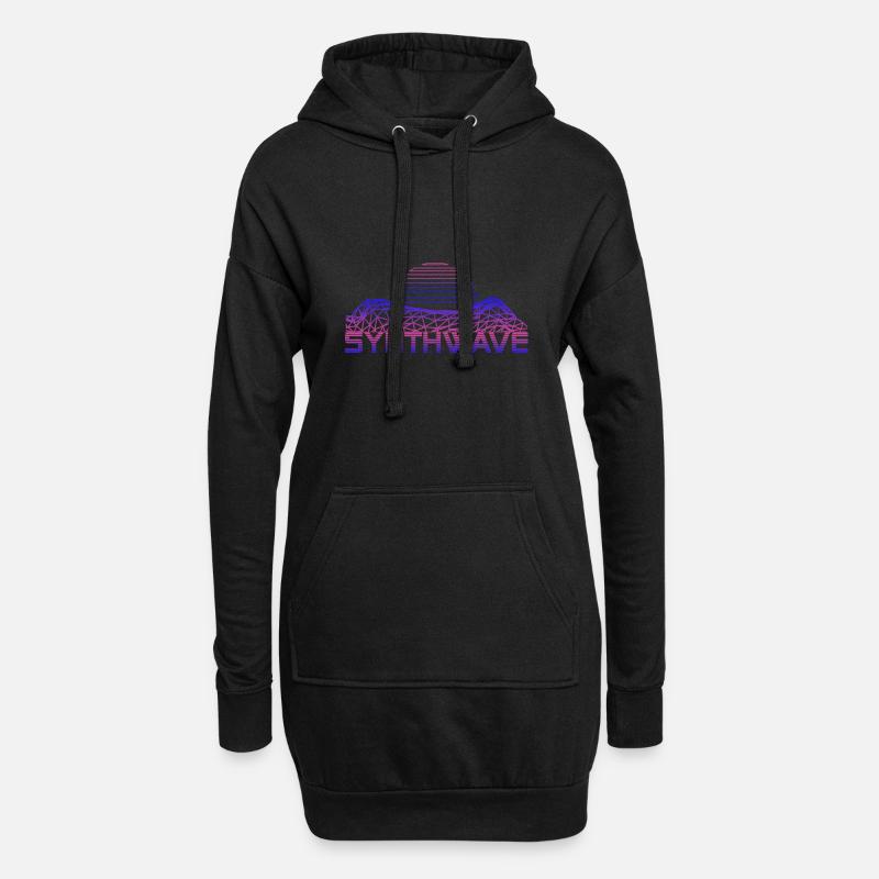 Retrowave Synthwave 80s Design - Hoodie-Kleid - Schwarz