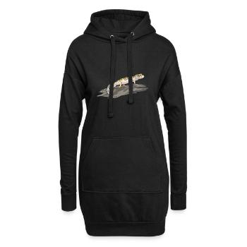 Leopardgecko Reptil Haustier Gecko - Hoodie-Kleid - Schwarz - Vorne