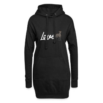 Lévrier italien Greyhound Chiens - Sweat-shirt à capuche long Femme - noir - Devant