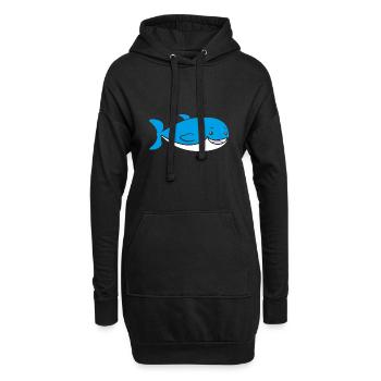 baleine - Sweat-shirt à capuche long Femme - noir - Devant