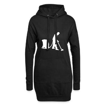 Hausmann der gerne Staubsaugen tut Staubsauger - Hoodie-Kleid - Schwarz - Vorne