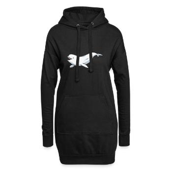 Baleine blanche Béluga - Sweat-shirt à capuche long Femme - noir - Devant