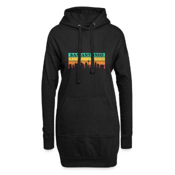 Skyline von San Antonio Retro-Design für stolze - Hoodie-Kleid - Schwarz - Vorne