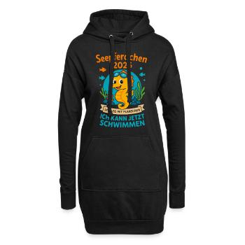 Kinder Seepferdchen Bestanden Abzeichen - Hoodie-Kleid - Schwarz - Vorne