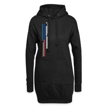 Rayures de style - lignes verticales - Sweat-shirt à capuche long Femme - noir - Devant