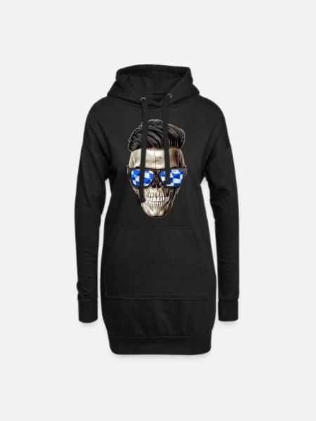 Bavarian skull - Hoodie-Kleid - Schwarz