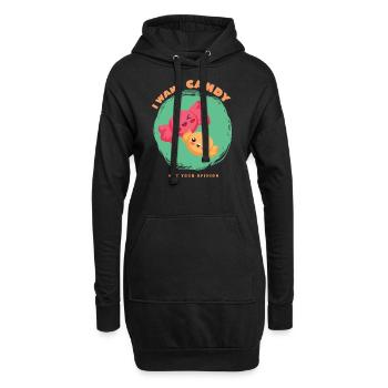 Je veux Candy Pas votre opinion - Sweat-shirt à capuche long Femme - noir - Devant