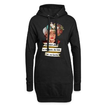 Vintage Flower Goethe Girl - Hoodie-Kleid - Schwarz - Vorne