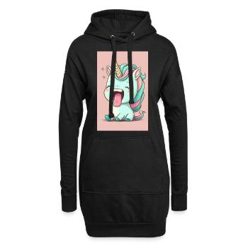 Bébé licorne - Sweat-shirt à capuche long Femme - noir - Devant