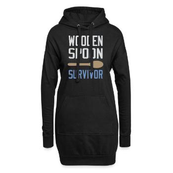 Survivant de la cuillère en bois - Sweat-shirt à capuche long Femme - noir - Devant