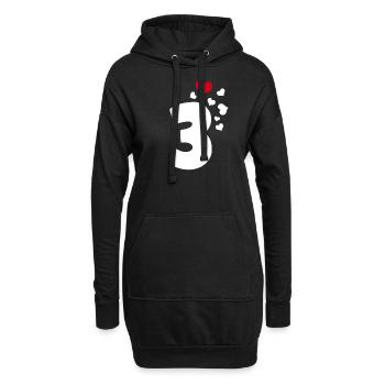 3 cœurs 3ème anniversaire - Sweat-shirt à capuche long Femme - noir - Devant