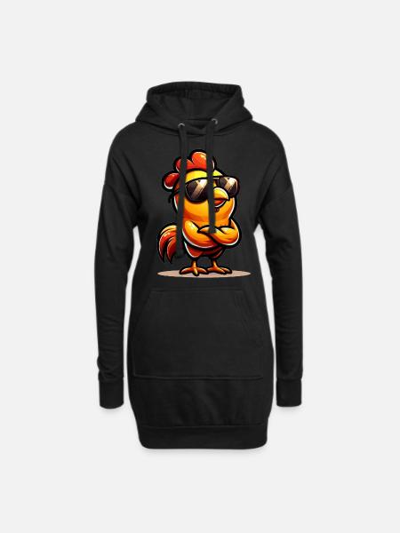 Funny Chicken Chicken Funny Image - Hoodie Dress - black