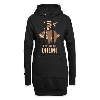 Heute bin ich Offline - Hoodie-Kleid - Schwarz - Vorne