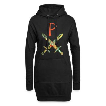 épées croisées e 200 p - Sweat-shirt à capuche long Femme - noir - Devant