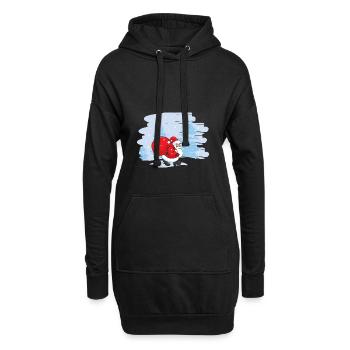 Lustiger Weihnachtsmann Santa Claus Weihnachten - Hoodie-Kleid - Schwarz - Vorne