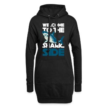 Grand requin blanc pêcheur nageant - Sweat-shirt à capuche long Femme - noir - Devant
