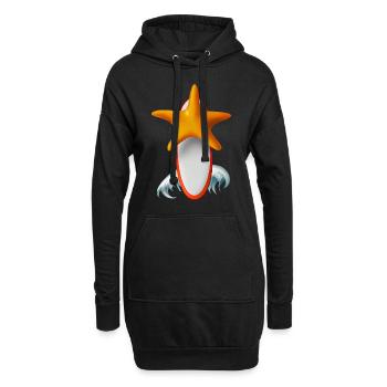 Seesterne Surfbrett - Hoodie-Kleid - Schwarz - Vorne