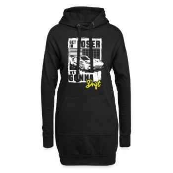 Motorsport Donut Quer Schrauber - Hoodie-Kleid - Schwarz - Vorne