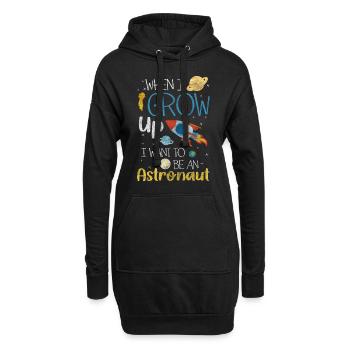 Weltall Sterne Mond - Hoodie-Kleid - Schwarz - Vorne