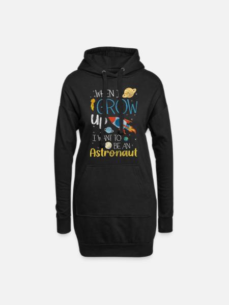Weltall Sterne Mond - Hoodie-Kleid - Schwarz