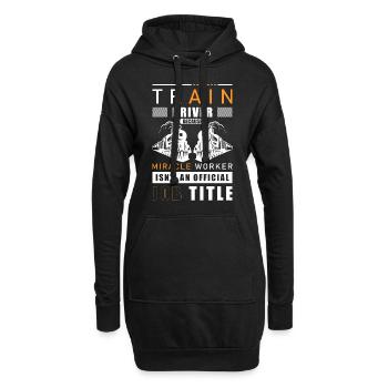 Conducteur de train de chemin de fer Train Leading - Sweat-shirt à capuche long Femme - noir - Devant