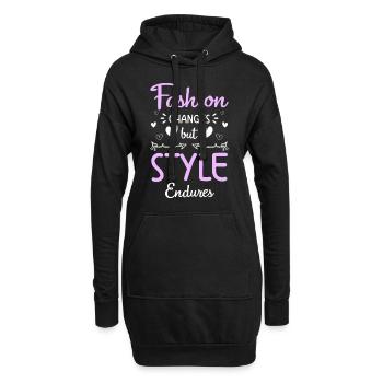 Mode Kleidung Laufsteg - Hoodie-Kleid - Schwarz - Vorne