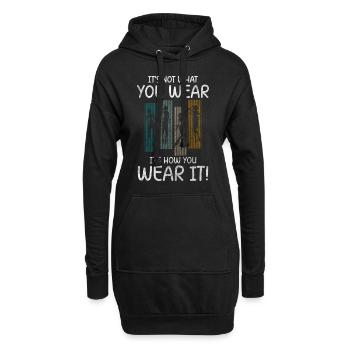 Modeliebhaber Style Neu Modisch - Hoodie-Kleid - Schwarz - Vorne
