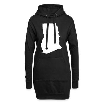 Ghana Landkarte Flagge - Hoodie-Kleid - Schwarz - Vorne