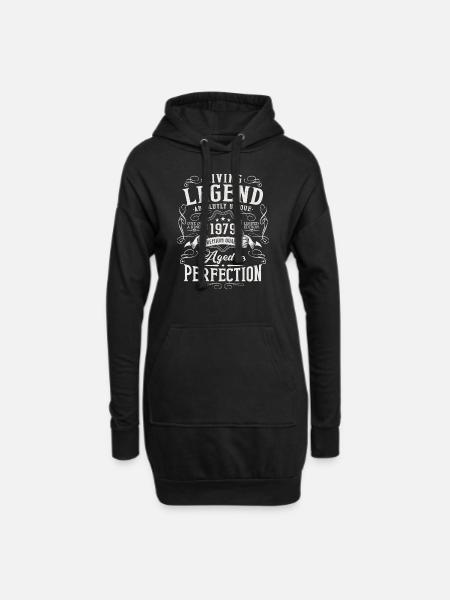 1979 Vintage né Légende Vintage Anniversaire - Sweat-shirt à capuche long Femme - noir