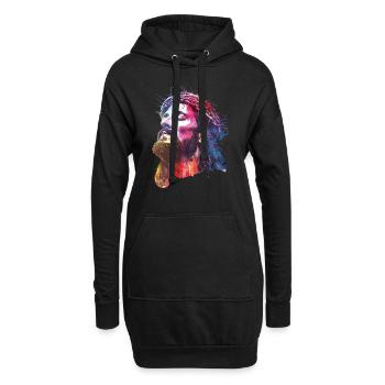 Jesus - Hoodie-Kleid - Schwarz - Vorne