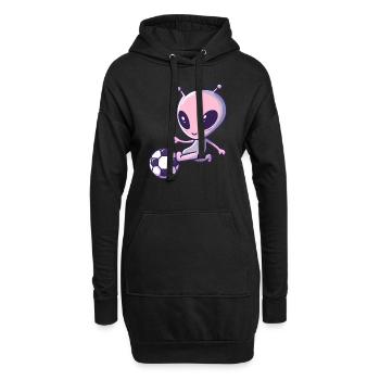 Joueur de football extraterrestre style de dessin animé - Sweat-shirt à capuche long Femme - noir - Devant