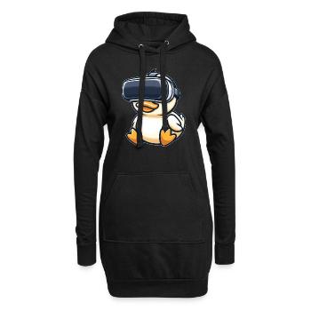 Ente Erpel VR Virtual Reality Gamer Zocker Süß - Hoodie-Kleid - Schwarz - Vorne