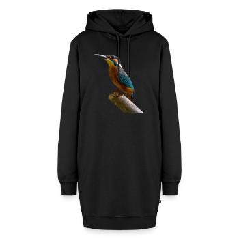 bird kingfisher woodpecker specht eisvogel - Hoodie-Kleid - Schwarz - Vorne - AI Model Female 172 light (172cm)