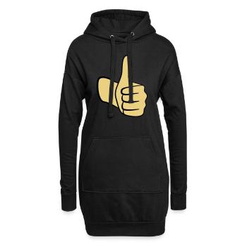 Daumen hoch! - Hoodie-Kleid - Schwarz - Vorne