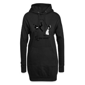 Game Over (Braut Angelt Ehemann / JGA) - Hoodie-Kleid - Schwarz - Vorne