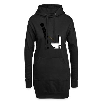 WC logo im stehen pinkeln pissen klo toilette erle - Hoodie-Kleid - Schwarz - Vorne