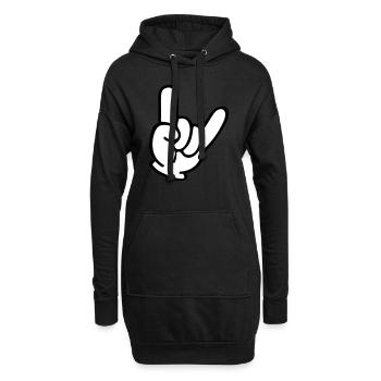 hand comic party - Hoodie-Kleid - Schwarz - Vorne