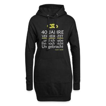 40 Jahre Verheiratet Rubinhochzeit Geschenkidee - Hoodie-Kleid - Schwarz - Vorne