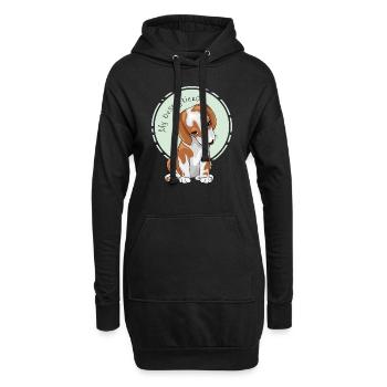 Le chiot timide et mignon est mon meilleur ami - Sweat-shirt à capuche long Femme - noir - Devant
