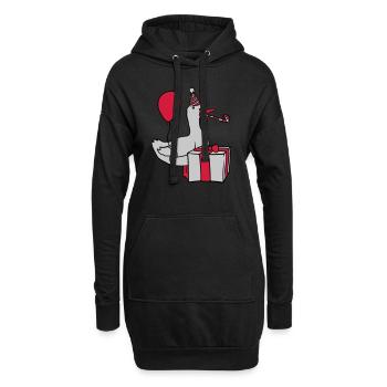 Geburtstag Party feiern Gans - Hoodie-Kleid - Schwarz - Vorne
