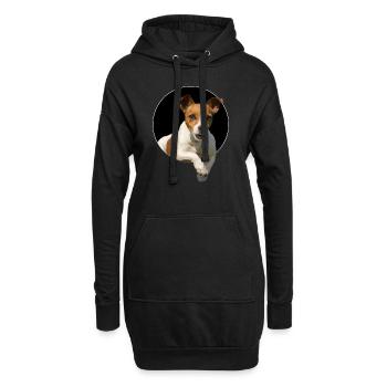 Jack Russel aus dem Loch - Hoodie-Kleid - Schwarz - Vorne