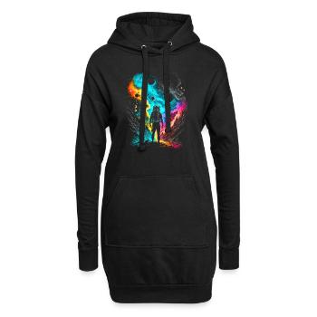 Astronaute - Sweat-shirt à capuche long Femme - noir - Devant