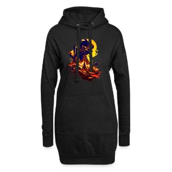 Science-fiction sur une planète extraterrestre dans l’espace - Sweat-shirt à capuche long Femme - noir - Devant
