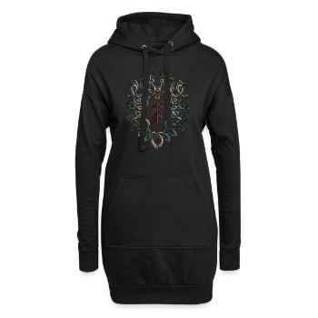 Serpents ornementaux vikings - Sweat-shirt à capuche long Femme - noir - Devant